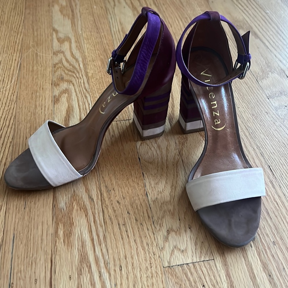 Multi Color Block Heel Vicenza Sandal Size 38 - image 1